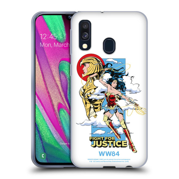 Wonder Woman 1984 Retro Art Fight For Justice Soft Gel Case for Samsung Galaxy A40 (2019)