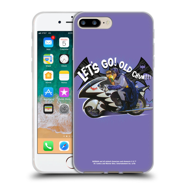 Batman TV Series Character Art Batcycle Let's Go Soft Gel Case for Apple iPhone 7 Plus / iPhone 8 Plus