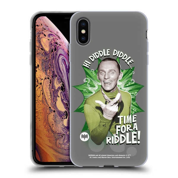 Batman TV Series Character Art Riddler Hi Diddle Soft Gel Case for Apple iPhone XS Max