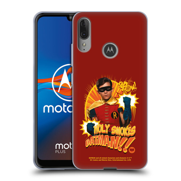 Batman TV Series Character Art Robin Holy Smokes Soft Gel Case for Motorola Moto E6 Plus
