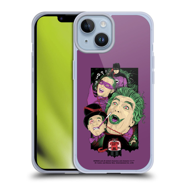 Batman TV Series Graphics Villains Soft Gel Case for Apple iPhone 14
