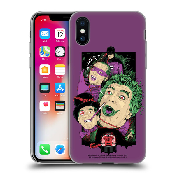 Batman TV Series Graphics Villains Soft Gel Case for Apple iPhone X / iPhone XS