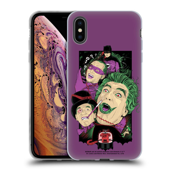 Batman TV Series Graphics Villains Soft Gel Case for Apple iPhone XS Max