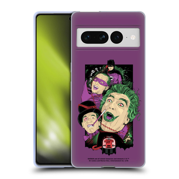 Batman TV Series Graphics Villains Soft Gel Case for Google Pixel 7 Pro