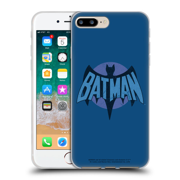 Batman TV Series Logos Distressed Look Soft Gel Case for Apple iPhone 7 Plus / iPhone 8 Plus