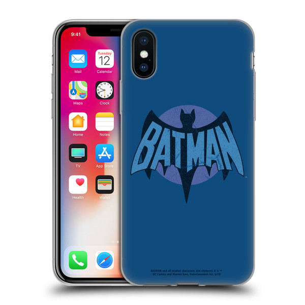 Batman TV Series Logos Distressed Look Soft Gel Case for Apple iPhone X / iPhone XS