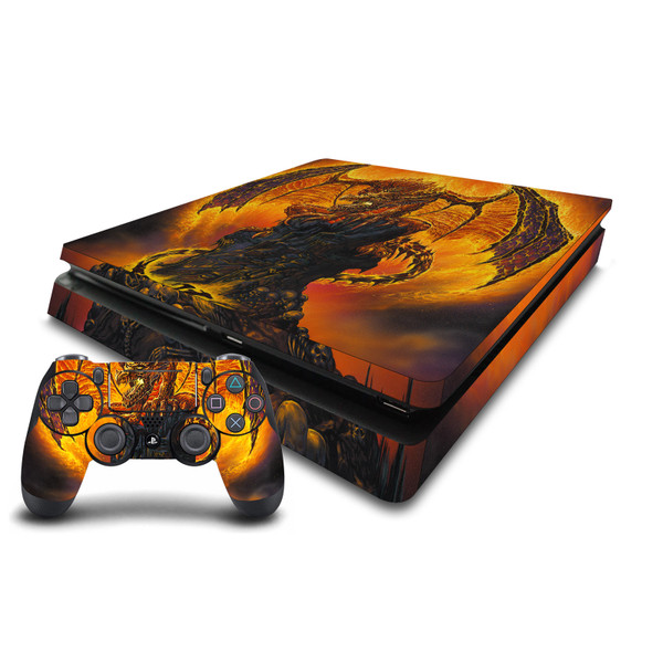 Ed Beard Jr Dragons Harbinger Of Fire Vinyl Sticker Skin Decal Cover for Sony PS4 Slim Console & Controller