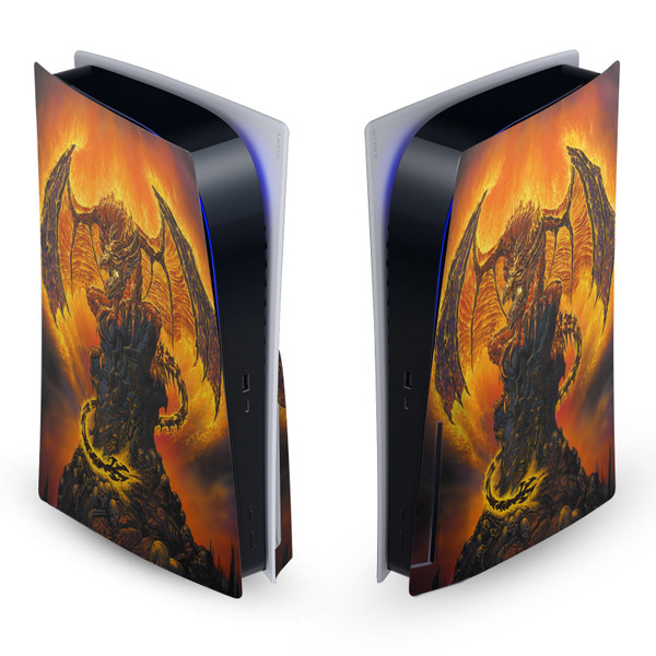 Ed Beard Jr Dragons Harbinger Of Fire Vinyl Sticker Skin Decal Cover for Sony PS5 Disc Edition Console