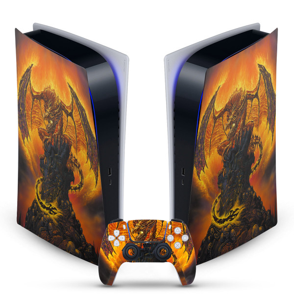 Ed Beard Jr Dragons Harbinger Of Fire Vinyl Sticker Skin Decal Cover for Sony PS5 Digital Edition Bundle