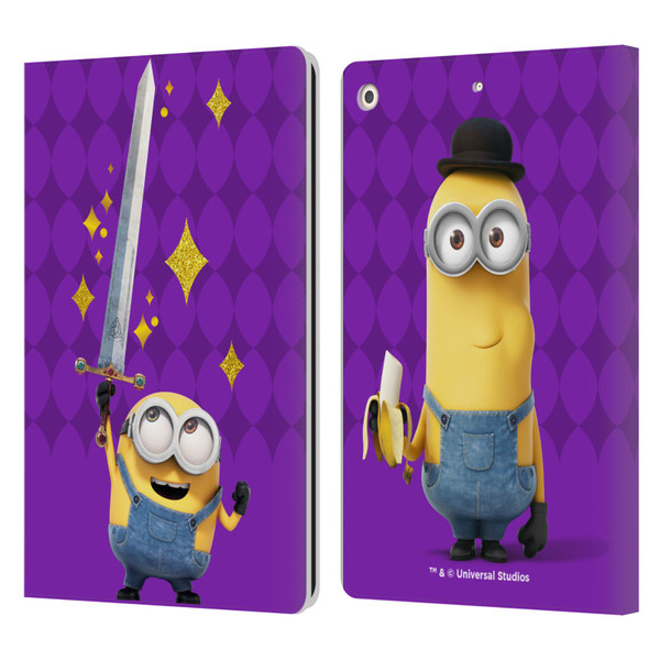 Minions Minion British Invasion Bob Sword Leather Book Wallet Case Cover For Apple iPad 10.2 2019/2020/2021
