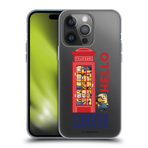 Minions Minion British Invasion Telephone Booth Soft Gel Case for Apple iPhone 14 Pro