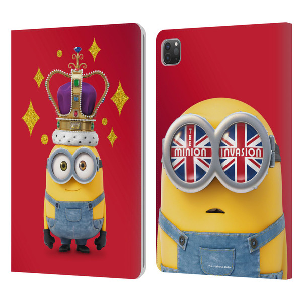 Minions Minion British Invasion Bob Crown Leather Book Wallet Case Cover For Apple iPad Pro 11 2020 / 2021 / 2022