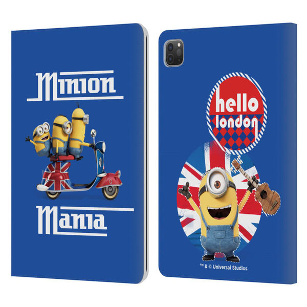 Minions Minion British Invasion Union Jack Scooter Leather Book Wallet Case Cover For Apple iPad Pro 11 2020 / 2021 / 2022