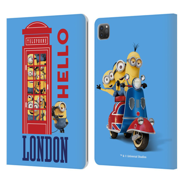 Minions Minion British Invasion Telephone Booth Leather Book Wallet Case Cover For Apple iPad Pro 11 2020 / 2021 / 2022
