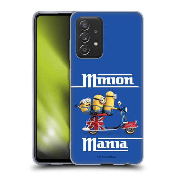 Minions Minion British Invasion Union Jack Scooter Soft Gel Case for Samsung Galaxy A52 / A52s / 5G (2021)