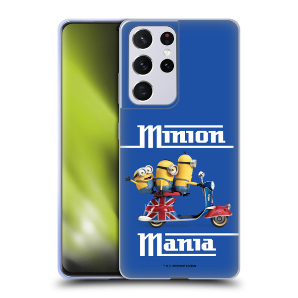 Minions Minion British Invasion Union Jack Scooter Soft Gel Case for Samsung Galaxy S21 Ultra 5G