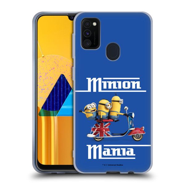 Minions Minion British Invasion Union Jack Scooter Soft Gel Case for Samsung Galaxy M30s (2019)/M21 (2020)