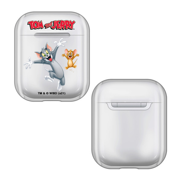 Tom and Jerry Graphics Characters Clear Hard Crystal Cover Case for Apple AirPods 1 1st Gen / 2 2nd Gen Charging Case