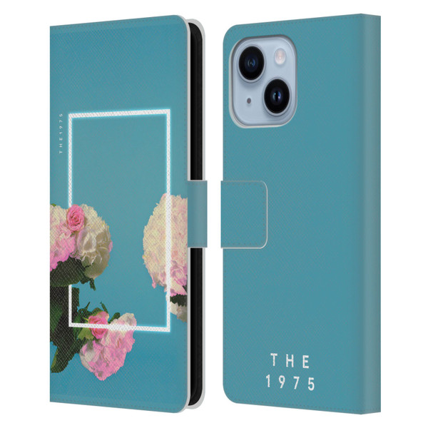 The 1975 Key Art Roses Blue Leather Book Wallet Case Cover For Apple iPhone 14 Plus