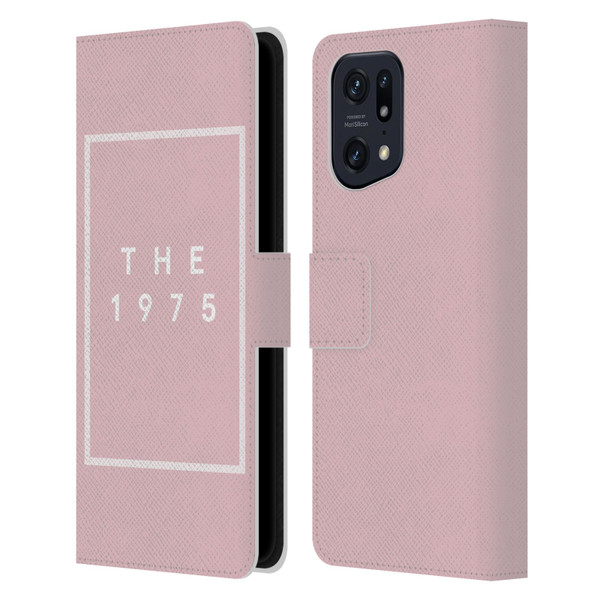 The 1975 Key Art Logo Pink Leather Book Wallet Case Cover For OPPO Find X5