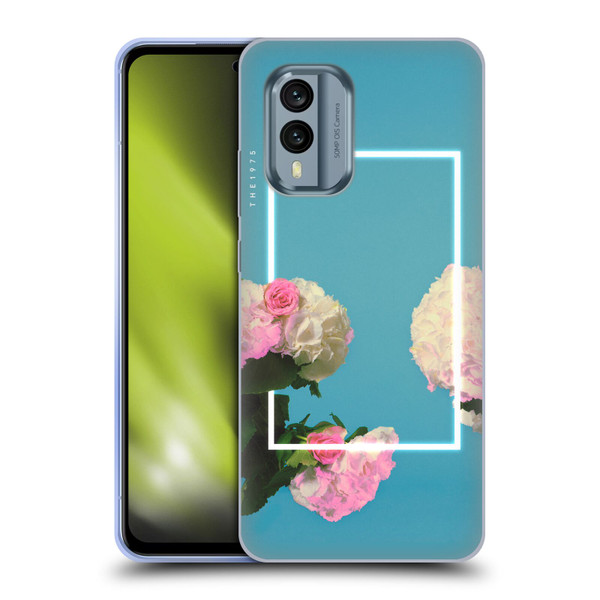 The 1975 Key Art Roses Blue Soft Gel Case for Nokia X30
