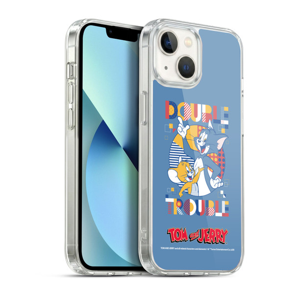 Tom and Jerry Color Blocks Double Trouble Soft Gel Case for Apple iPhone 13
