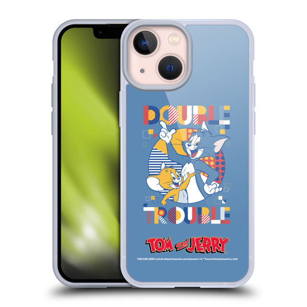 Tom and Jerry Color Blocks Double Trouble Soft Gel Case for Apple iPhone 13 Mini