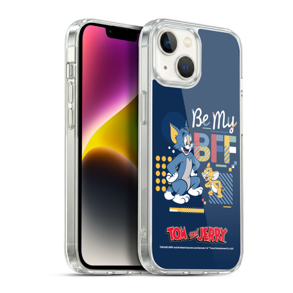 Tom and Jerry Color Blocks Be My Bff Soft Gel Case for Apple iPhone 14