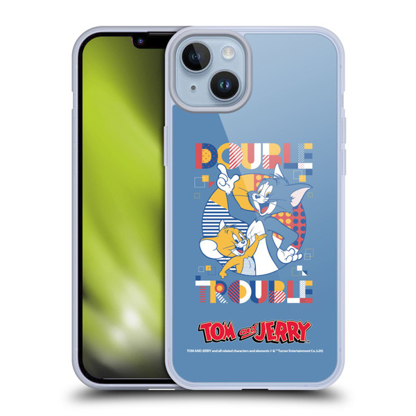 Tom and Jerry Color Blocks Double Trouble Soft Gel Case for Apple iPhone 14 Plus