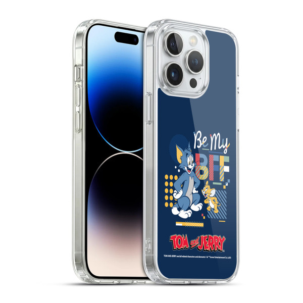 Tom and Jerry Color Blocks Be My Bff Soft Gel Case for Apple iPhone 14 Pro Max & MagSafe