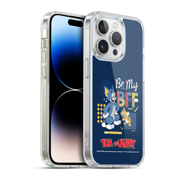 Tom and Jerry Color Blocks Be My Bff Soft Gel Case for Apple iPhone 14 Pro & MagSafe