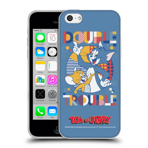 Tom and Jerry Color Blocks Double Trouble Soft Gel Case for Apple iPhone 5c