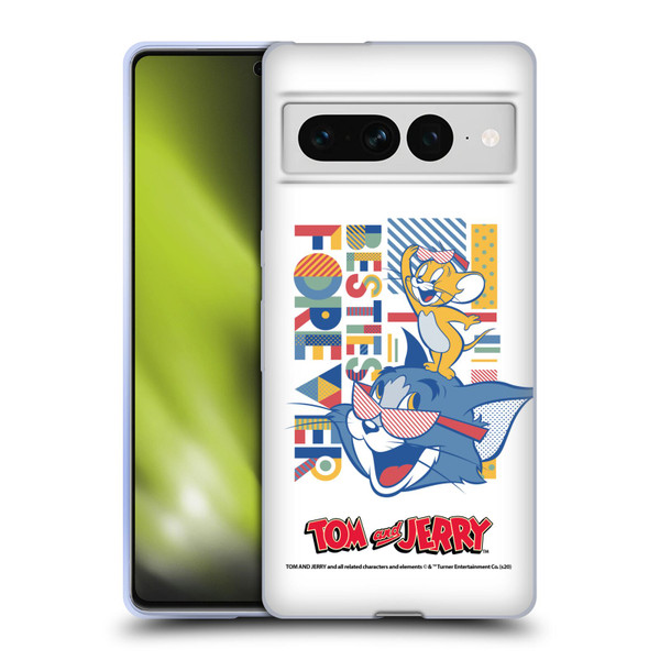 Tom and Jerry Color Blocks Besties Forever Soft Gel Case for Google Pixel 7 Pro
