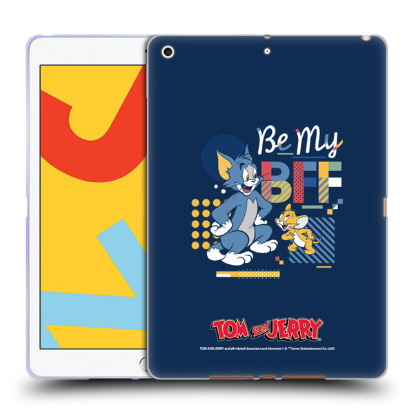 Tom and Jerry Color Blocks Be My Bff Soft Gel Case for Apple iPad 10.2 2019/2020/2021