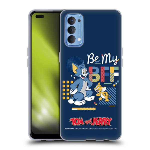 Tom and Jerry Color Blocks Be My Bff Soft Gel Case for OPPO Reno 4 5G