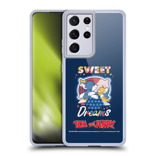 Tom and Jerry Color Blocks Sweet Dreams Soft Gel Case for Samsung Galaxy S21 Ultra 5G