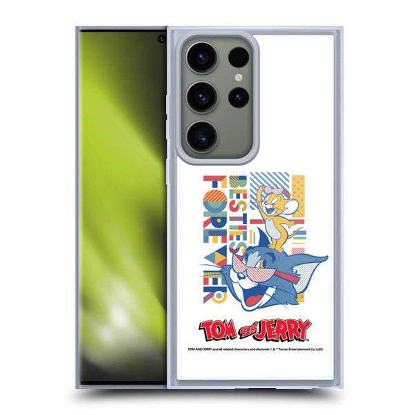 Tom and Jerry Color Blocks Besties Forever Soft Gel Case for Samsung Galaxy S23 Ultra 5G