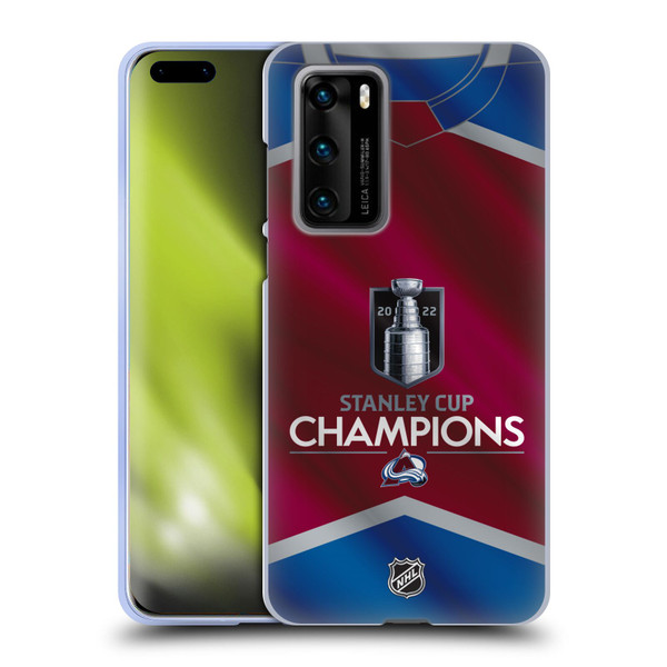 NHL 2022 Stanley Cup Champions Colorado Avalanche Jersey Soft Gel Case for Huawei P40 5G