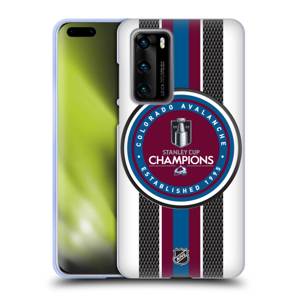 NHL 2022 Stanley Cup Champions Colorado Avalanche Puck Pattern Soft Gel Case for Huawei P40 5G