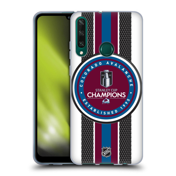 NHL 2022 Stanley Cup Champions Colorado Avalanche Puck Pattern Soft Gel Case for Huawei Y6p