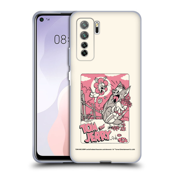 Tom and Jerry Illustration Scary Flower Soft Gel Case for Huawei Nova 7 SE/P40 Lite 5G
