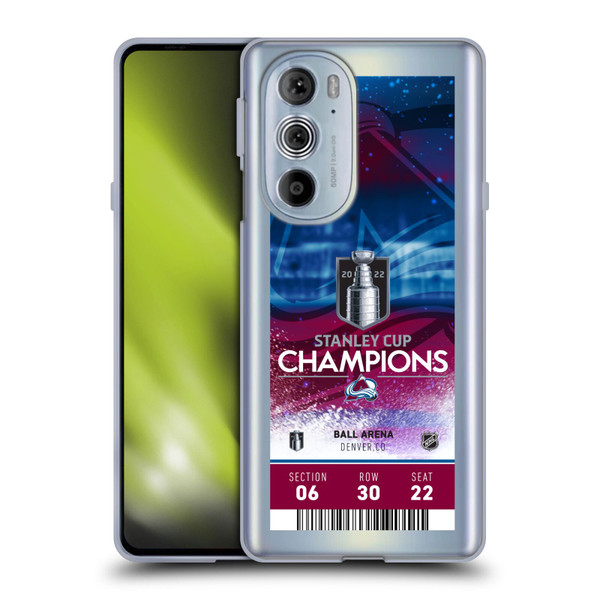 NHL 2022 Stanley Cup Champions Colorado Avalanche Ticket Soft Gel Case for Motorola Edge X30