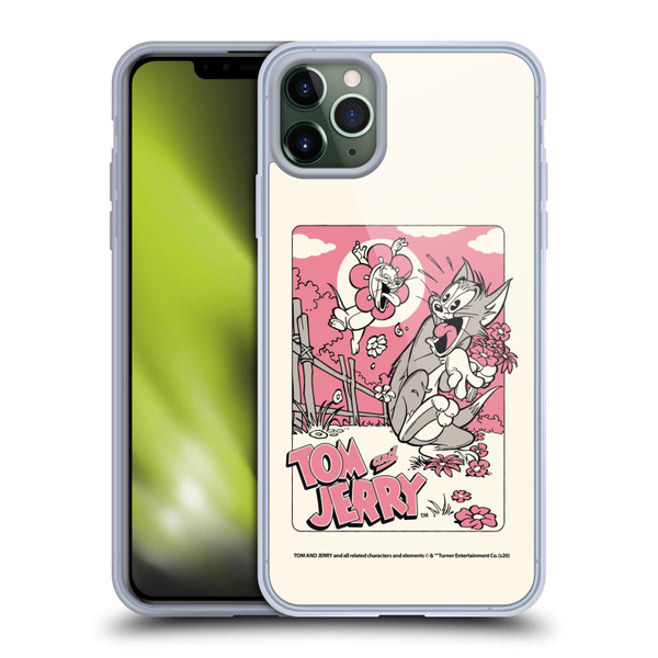 Tom and Jerry Illustration Scary Flower Soft Gel Case for Apple iPhone 11 Pro Max