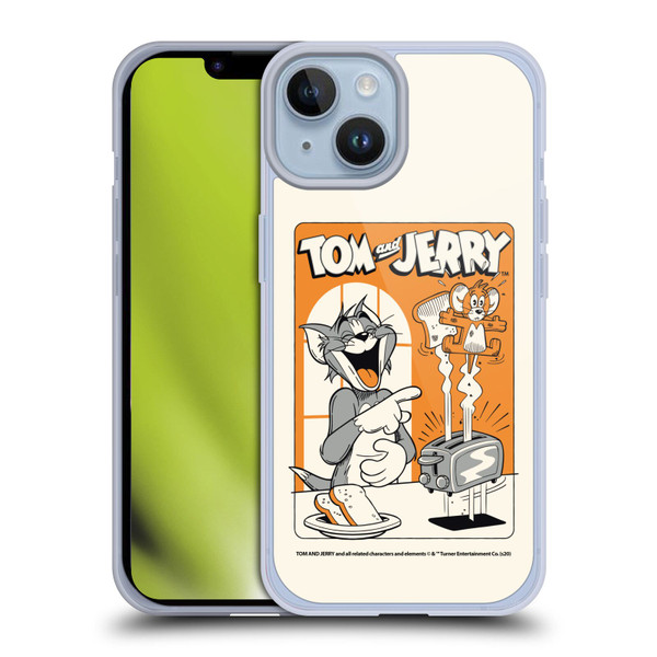 Tom and Jerry Illustration Laugh And Toasted Soft Gel Case for Apple iPhone 14