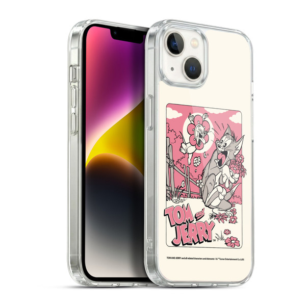 Tom and Jerry Illustration Scary Flower Soft Gel Case for Apple iPhone 14 Plus & MagSafe