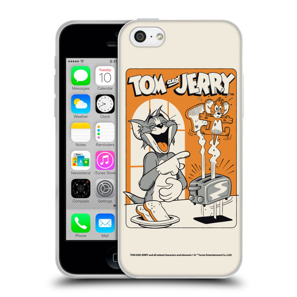 Tom and Jerry Illustration Laugh And Toasted Soft Gel Case for Apple iPhone 5c