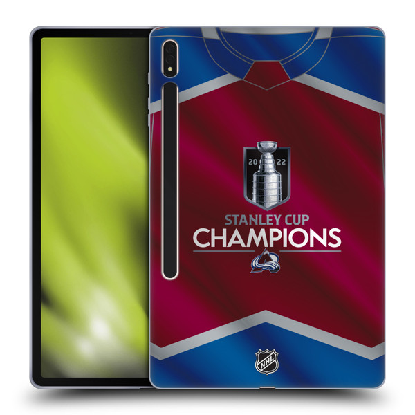 NHL 2022 Stanley Cup Champions Colorado Avalanche Jersey Soft Gel Case for Samsung Galaxy Tab S8 Plus