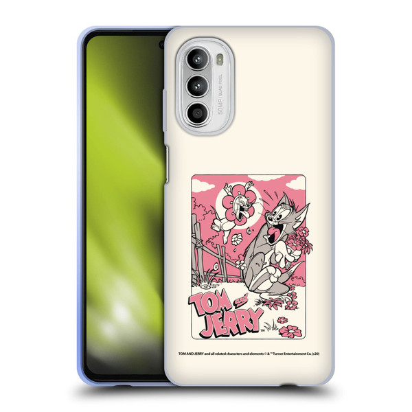 Tom and Jerry Illustration Scary Flower Soft Gel Case for Motorola Moto G52