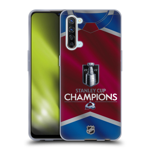 NHL 2022 Stanley Cup Champions Colorado Avalanche Jersey Soft Gel Case for OPPO Find X2 Lite 5G