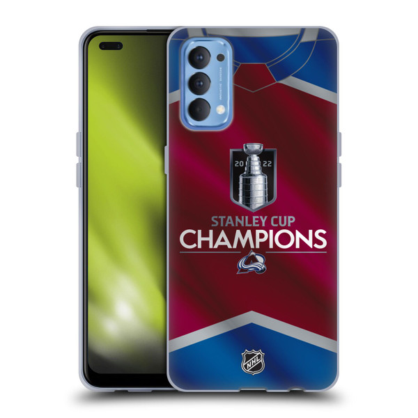 NHL 2022 Stanley Cup Champions Colorado Avalanche Jersey Soft Gel Case for OPPO Reno 4 5G